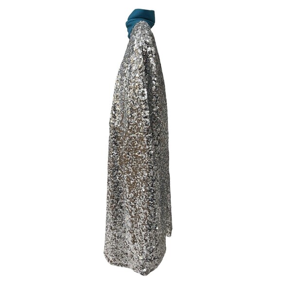 H&M Dress Size L Women’s Sequin Long Sleeve Stretch Cocktail Silver EUC - Picture 3 of 10